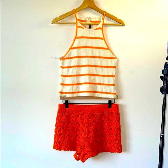 Striped Orange and White Tank Top - Picture 1 of 4